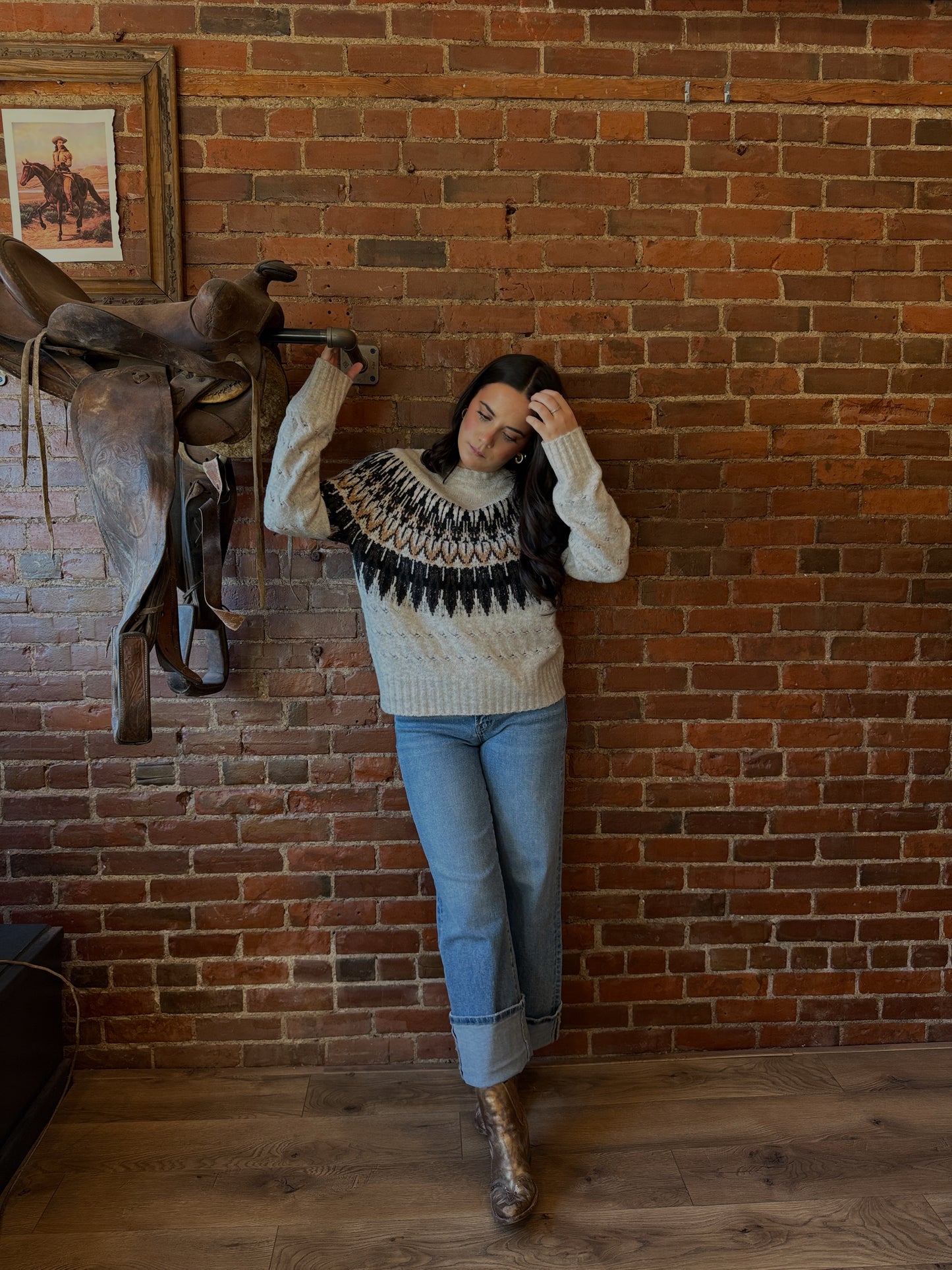 Cable Knit Fair Isle Sweater