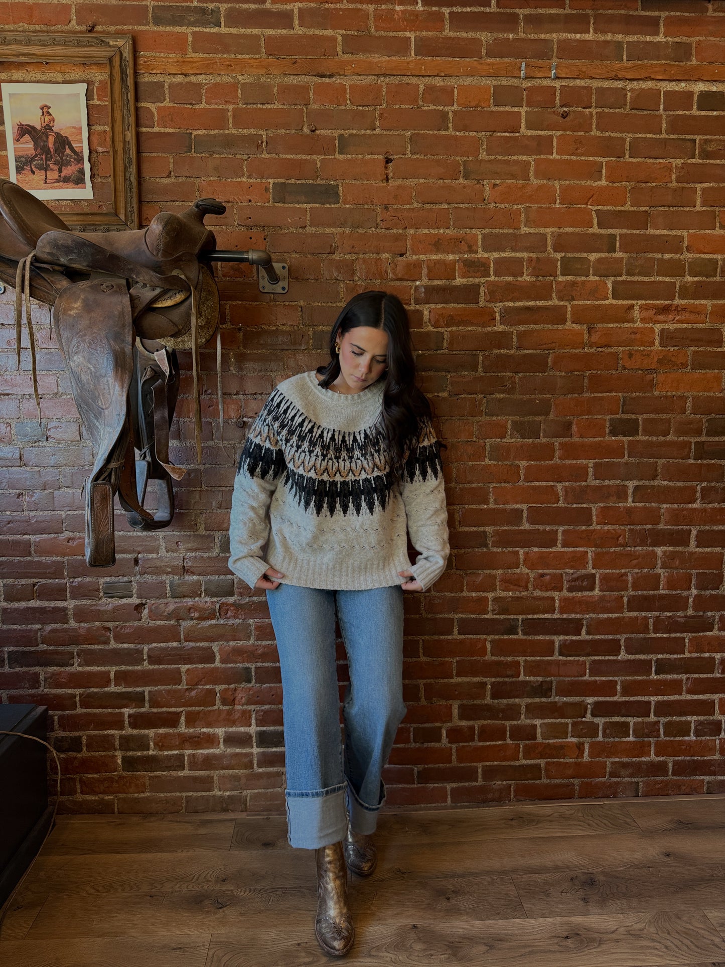 Cable Knit Fair Isle Sweater