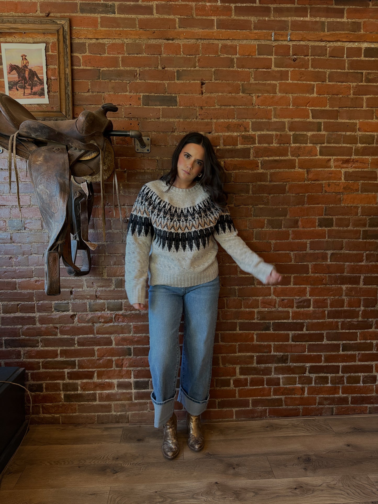 Cable Knit Fair Isle Sweater