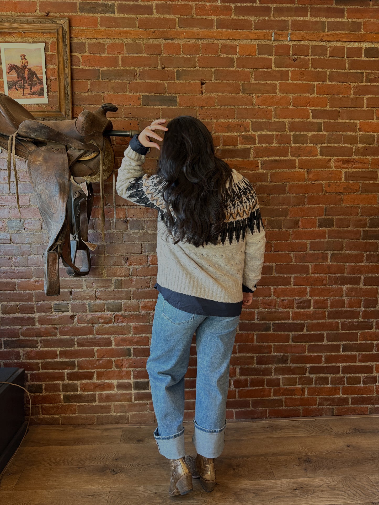 Cable Knit Fair Isle Sweater
