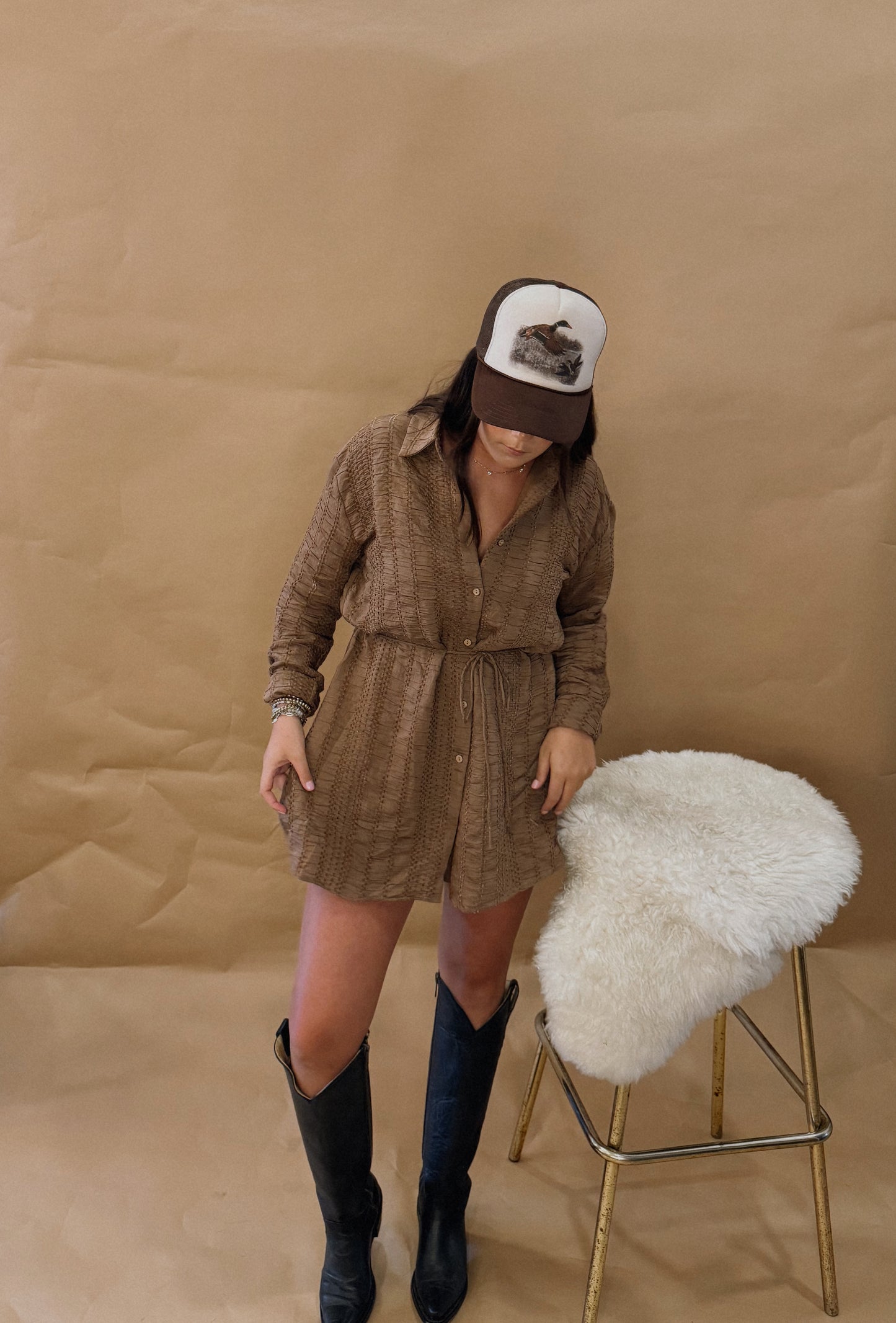 Velvet Nights Button Up Romper