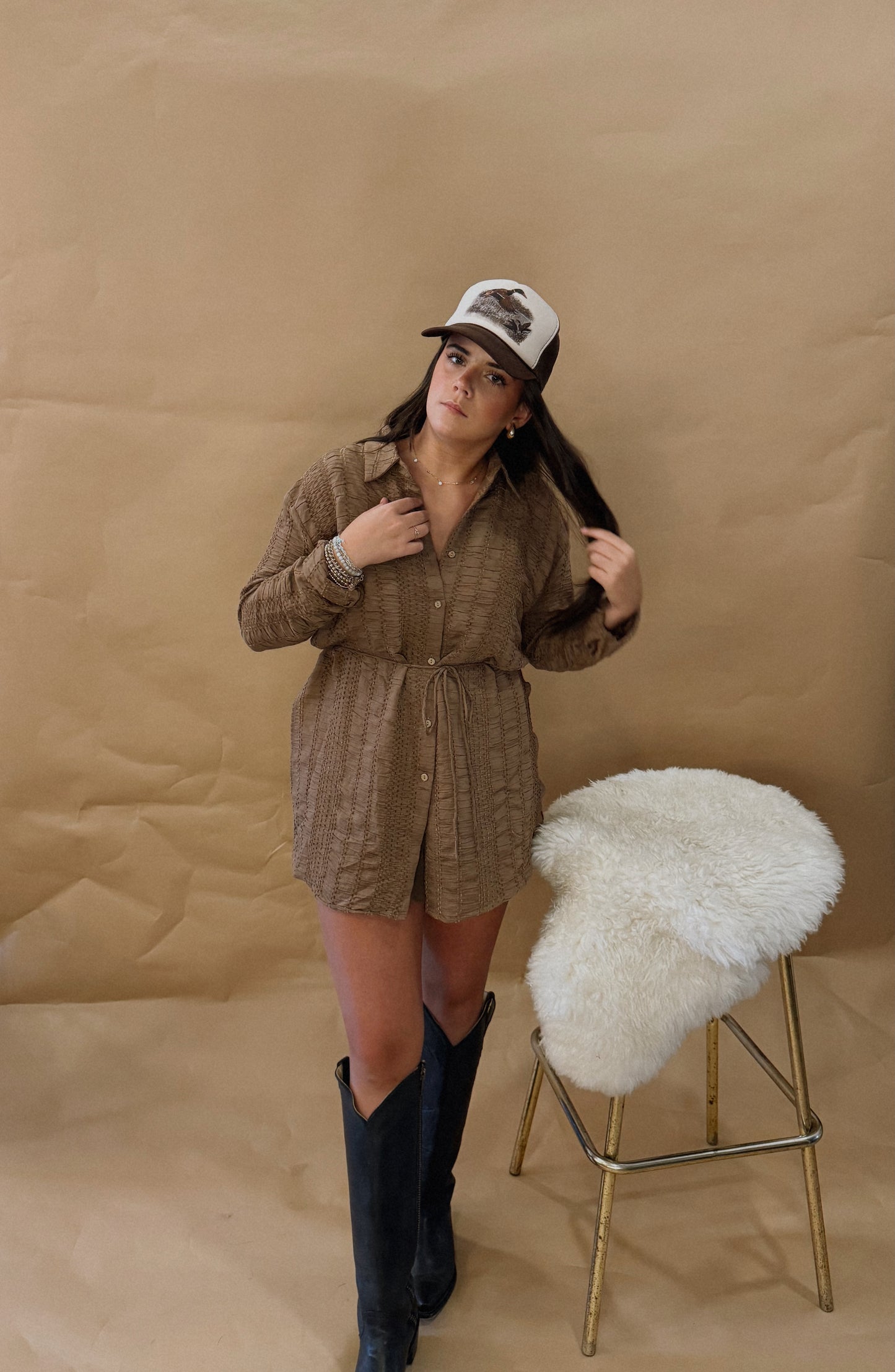 Velvet Nights Button Up Romper