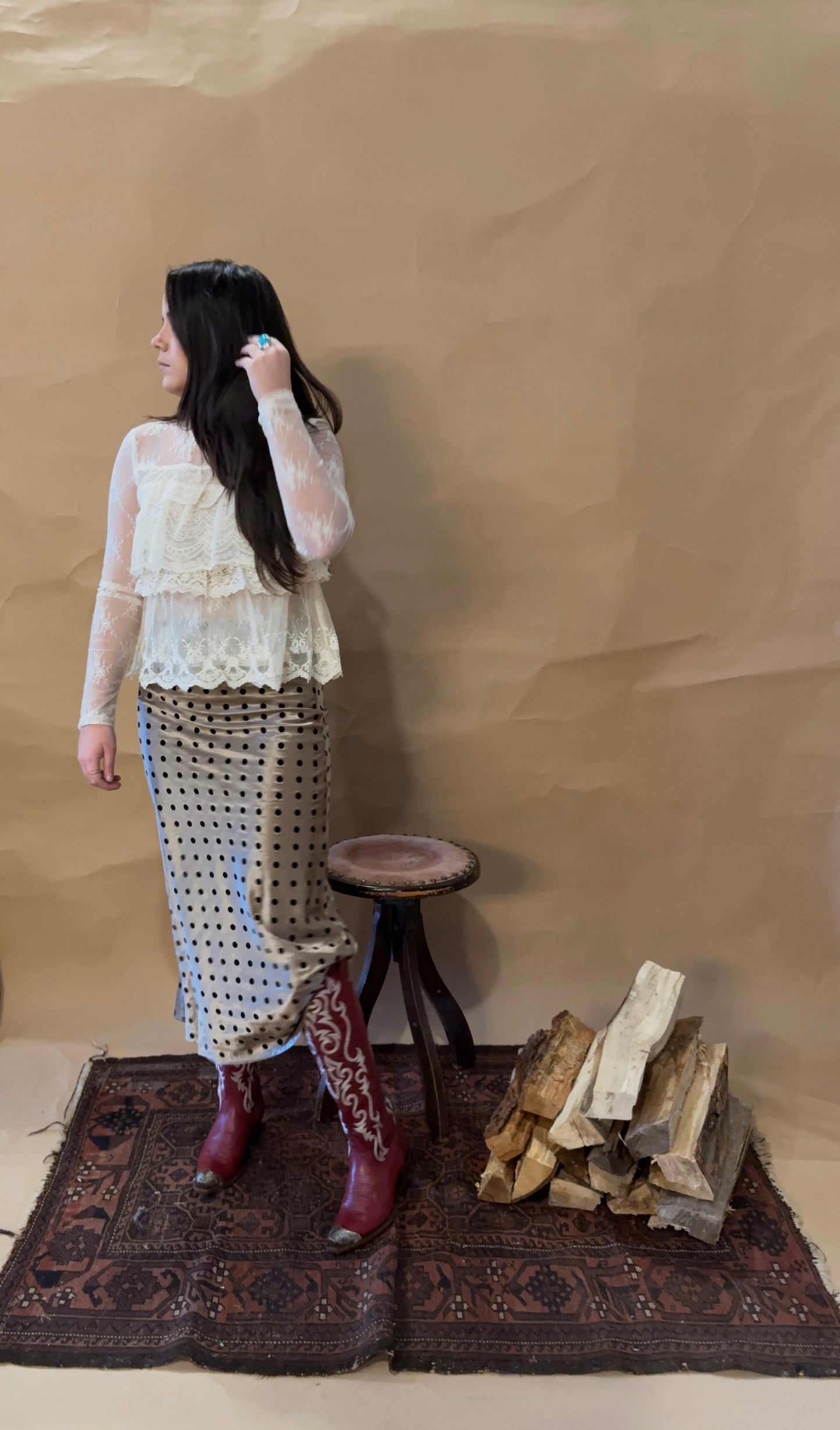 Lillian Lace Ruffle Blouse