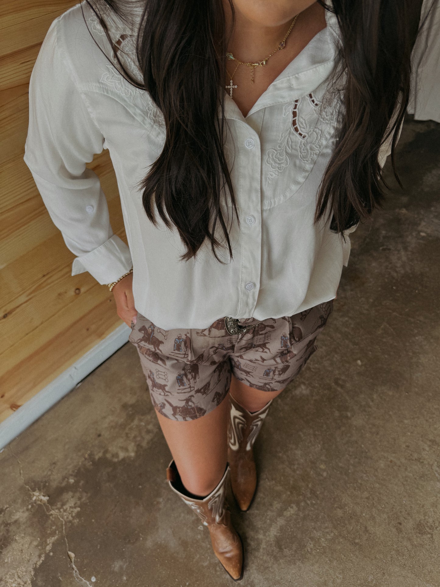 Yoke Button Up Blouse