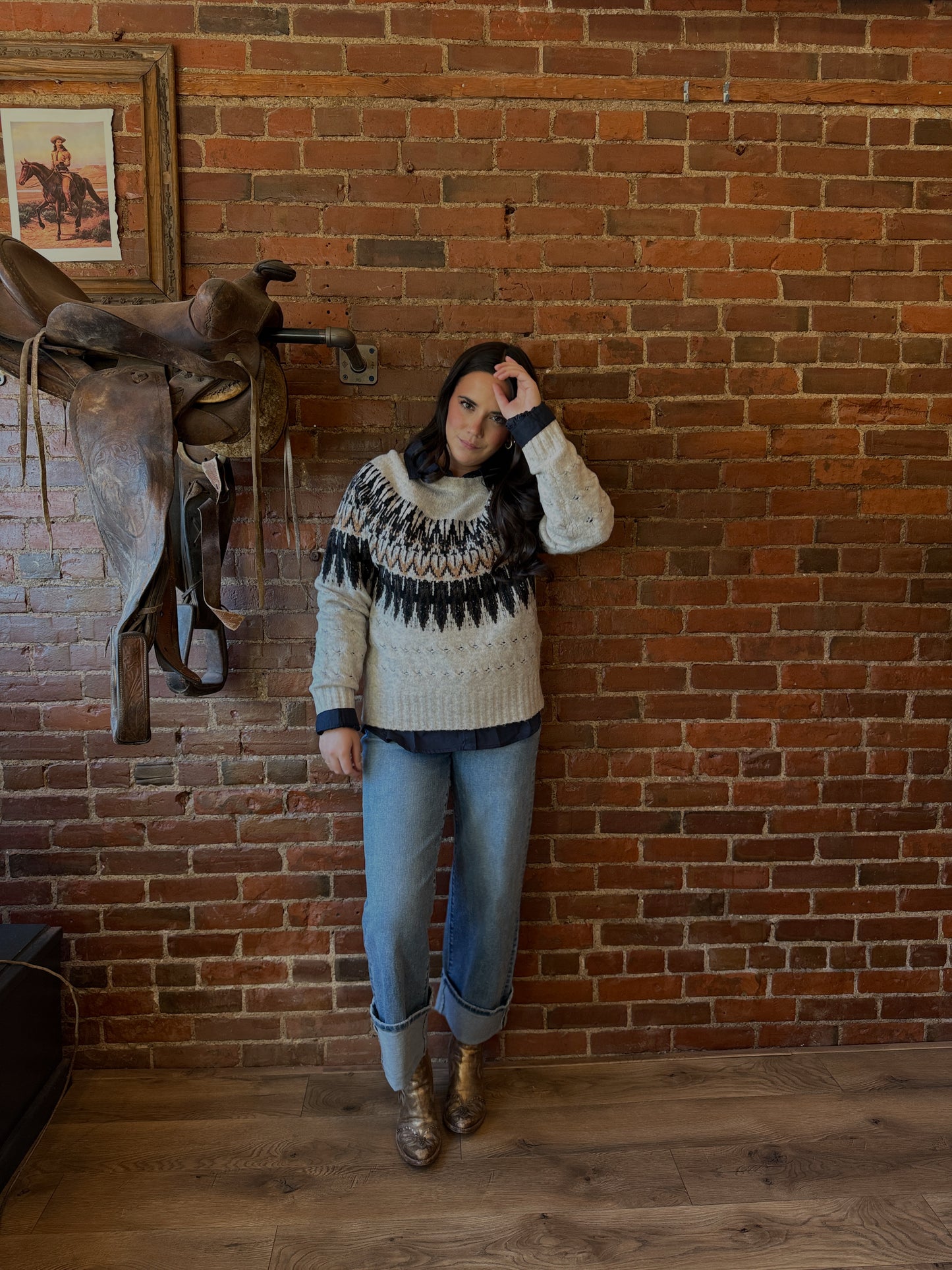 Cable Knit Fair Isle Sweater
