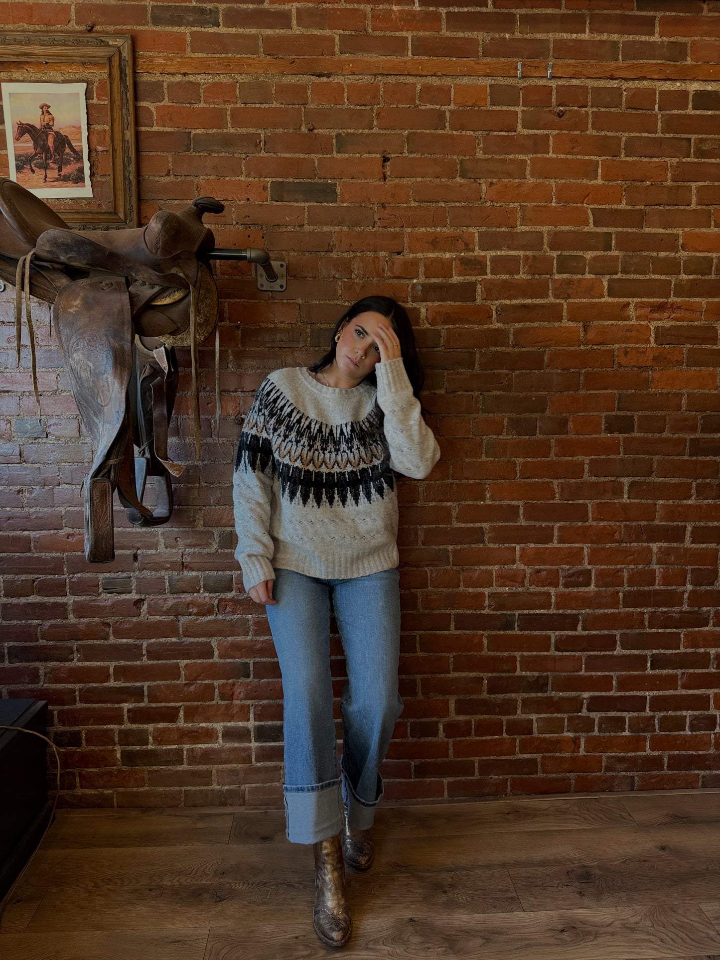 Cable Knit Fair Isle Sweater
