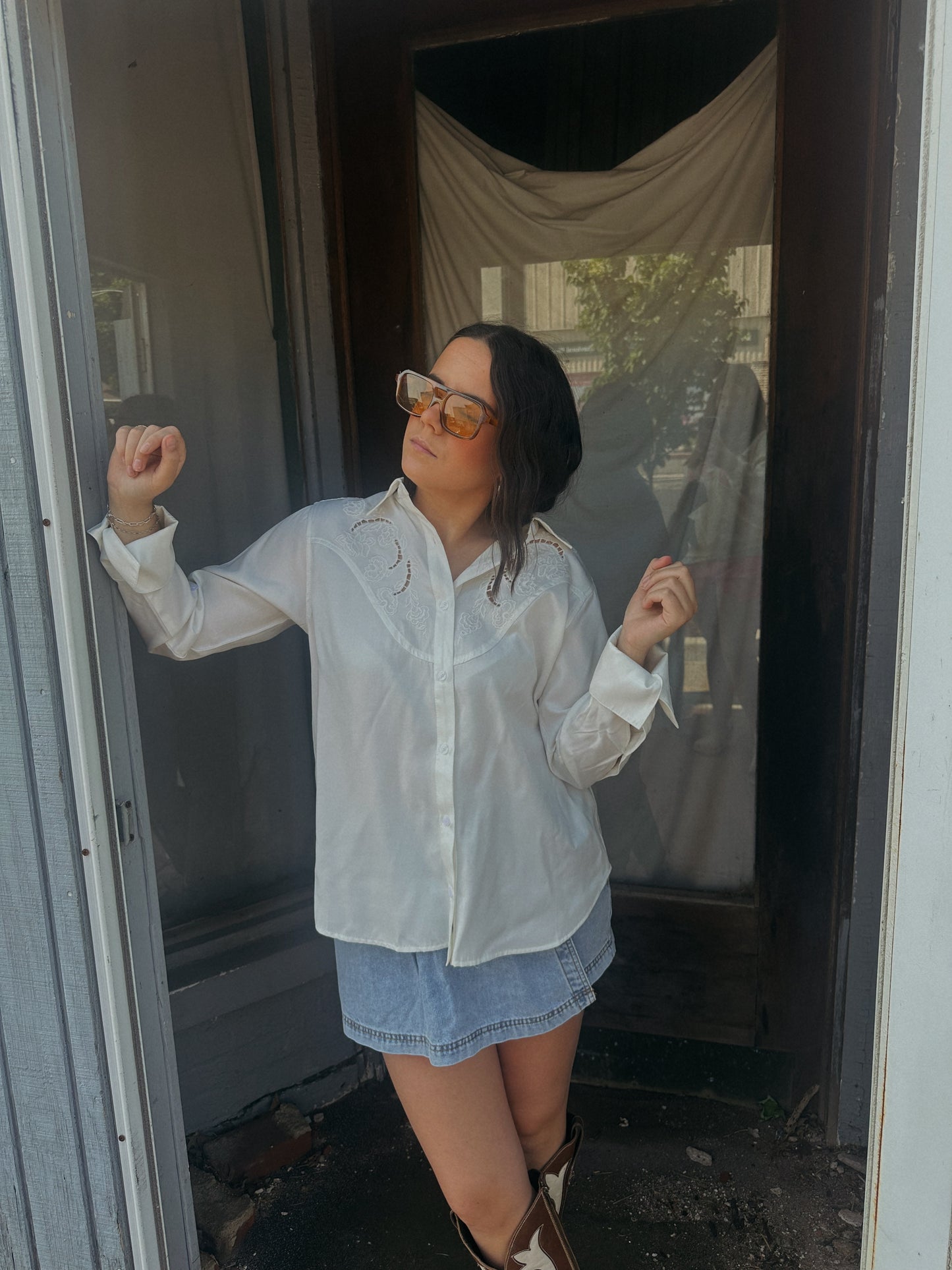 Denim Pleated Skort