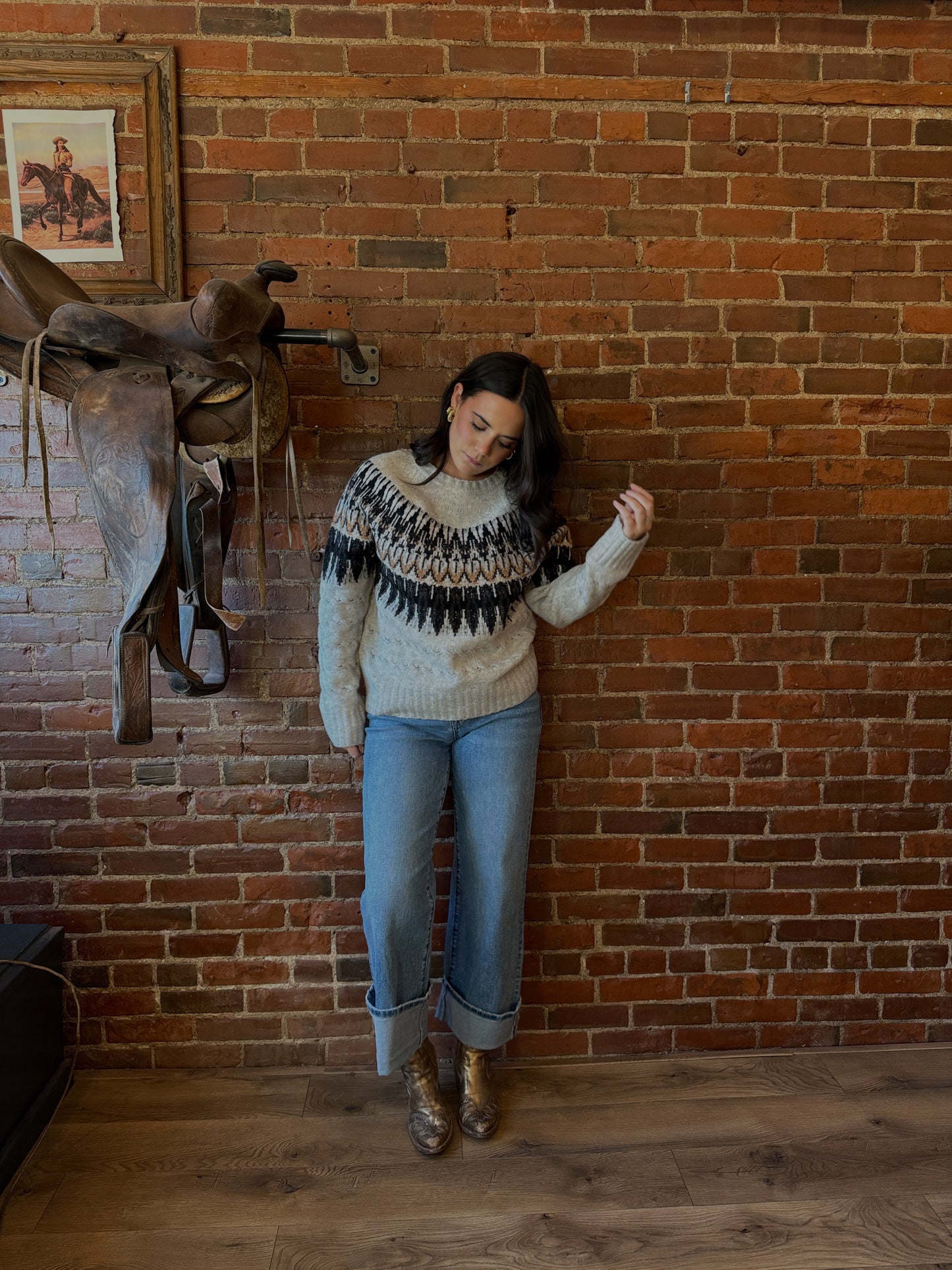 Cable Knit Fair Isle Sweater