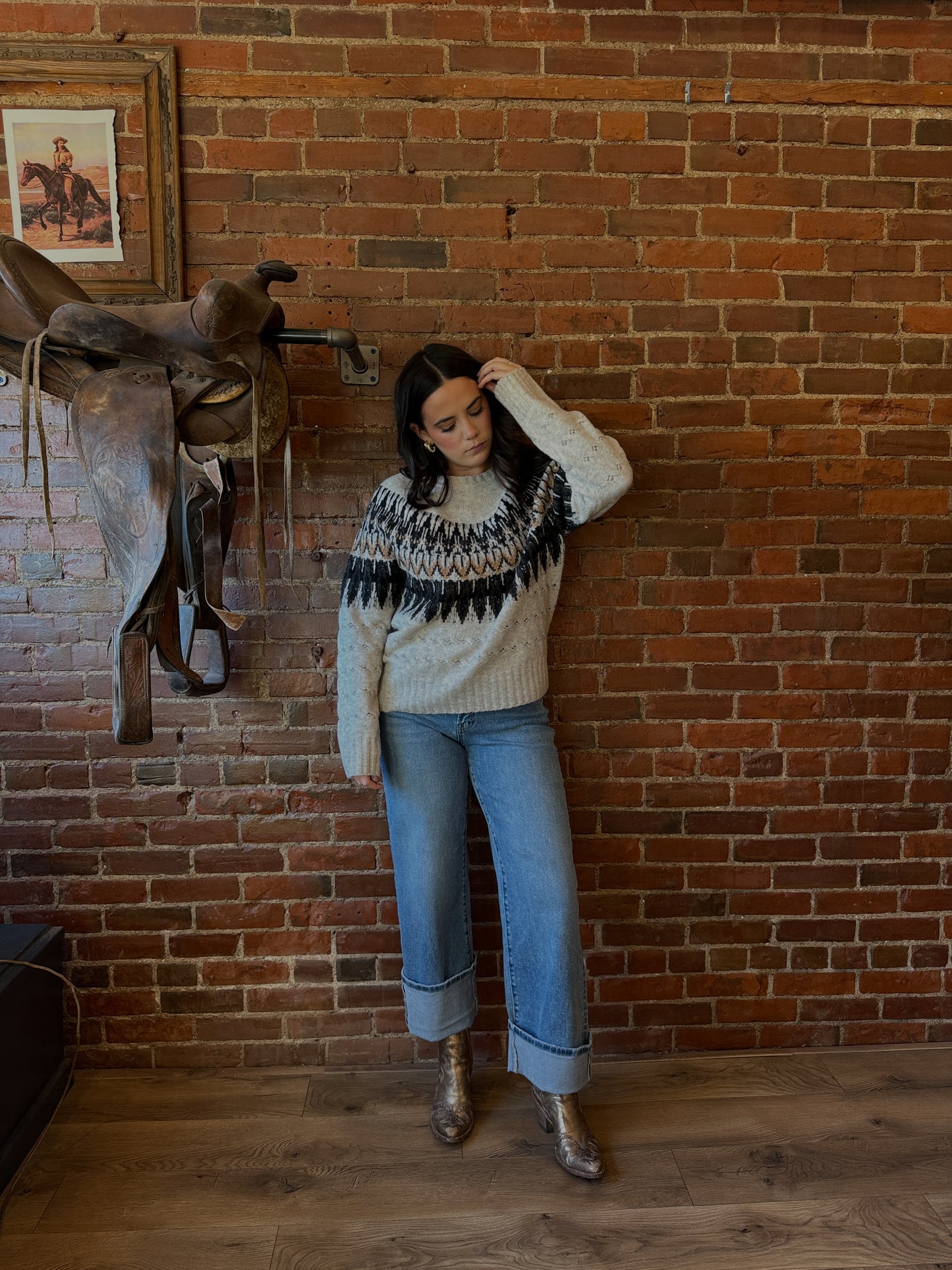 Cable Knit Fair Isle Sweater