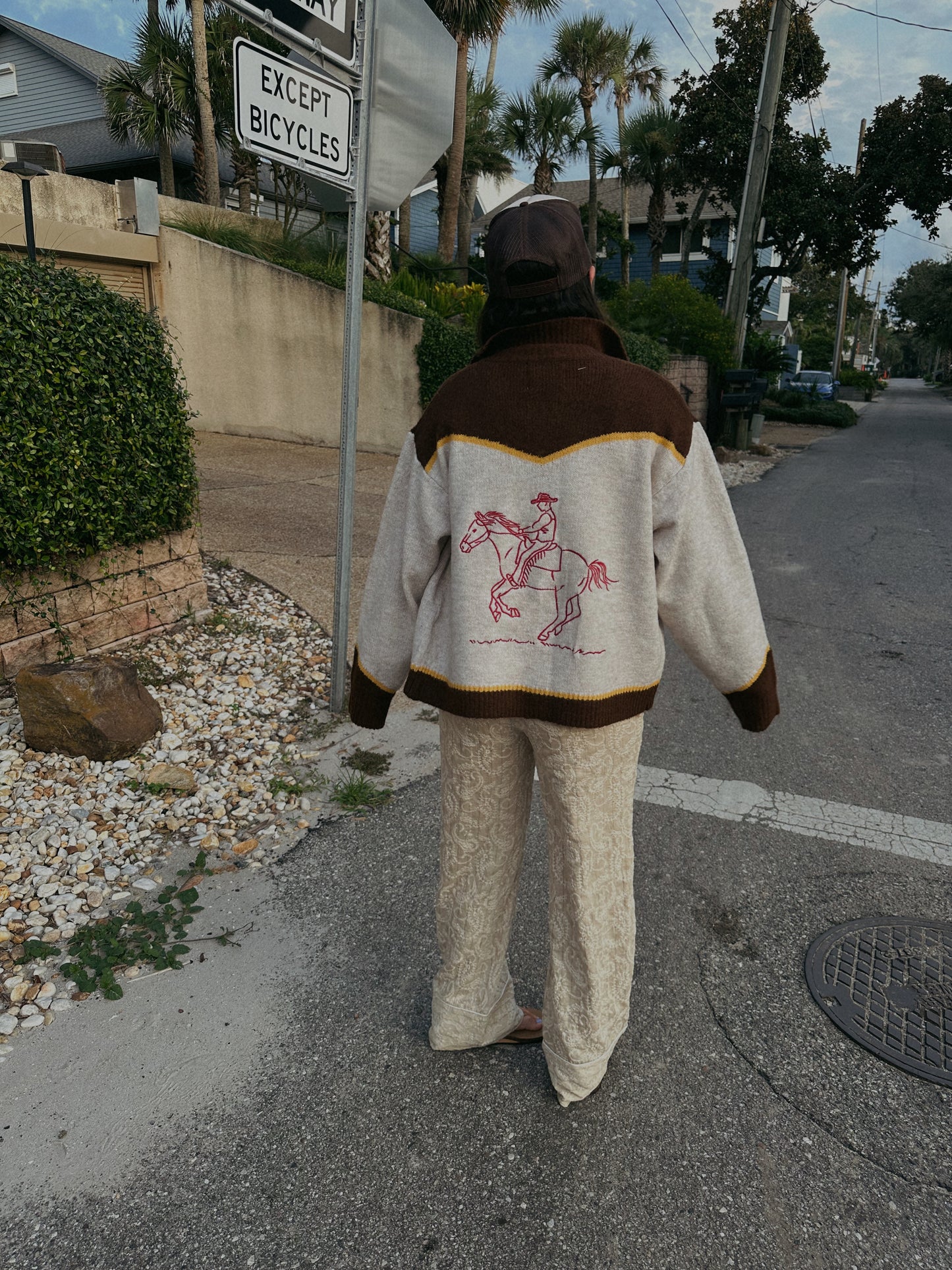 Rodeo Cowboy Zip Up Sweater