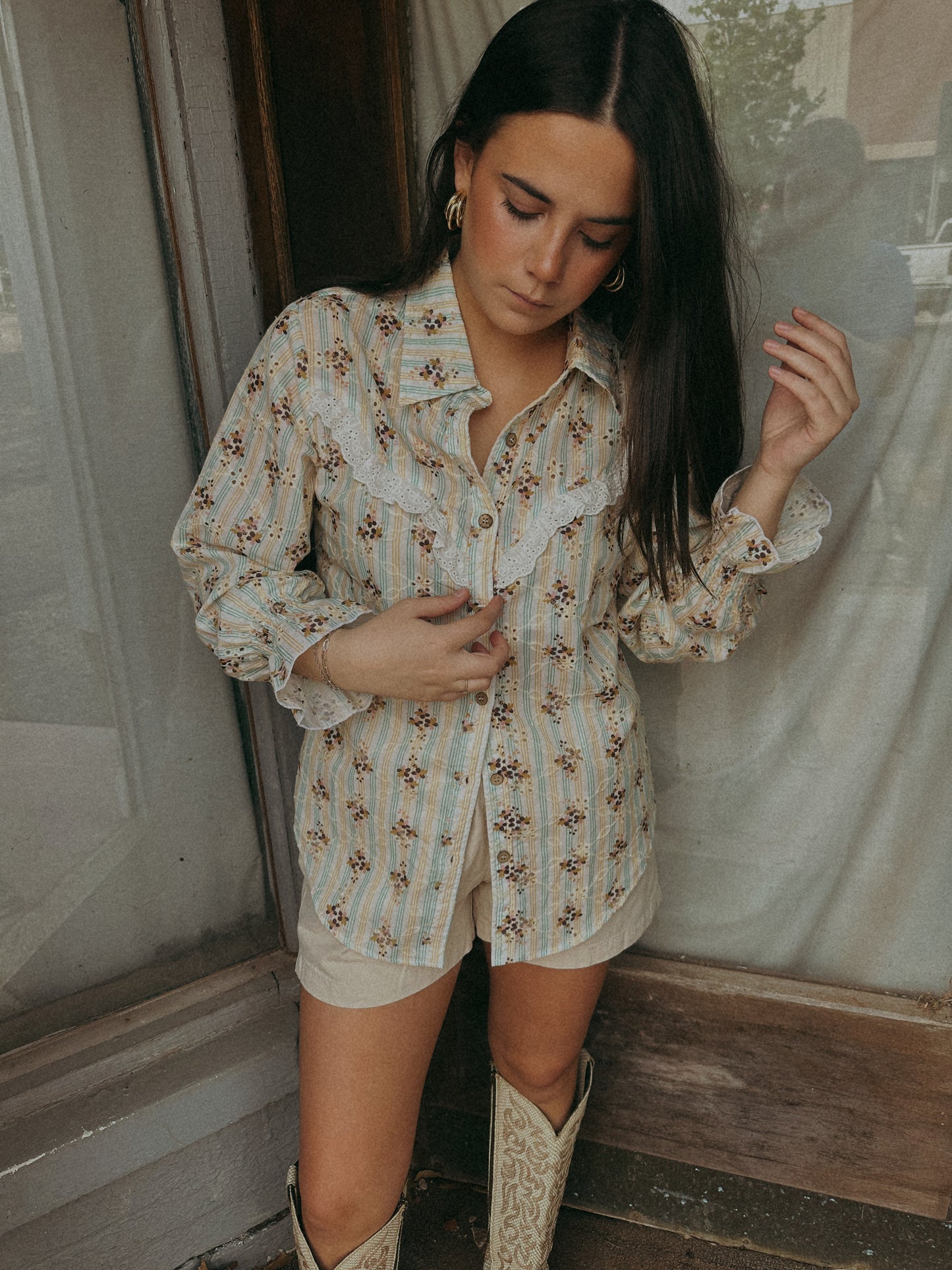 Winnie Floral Button Up Top