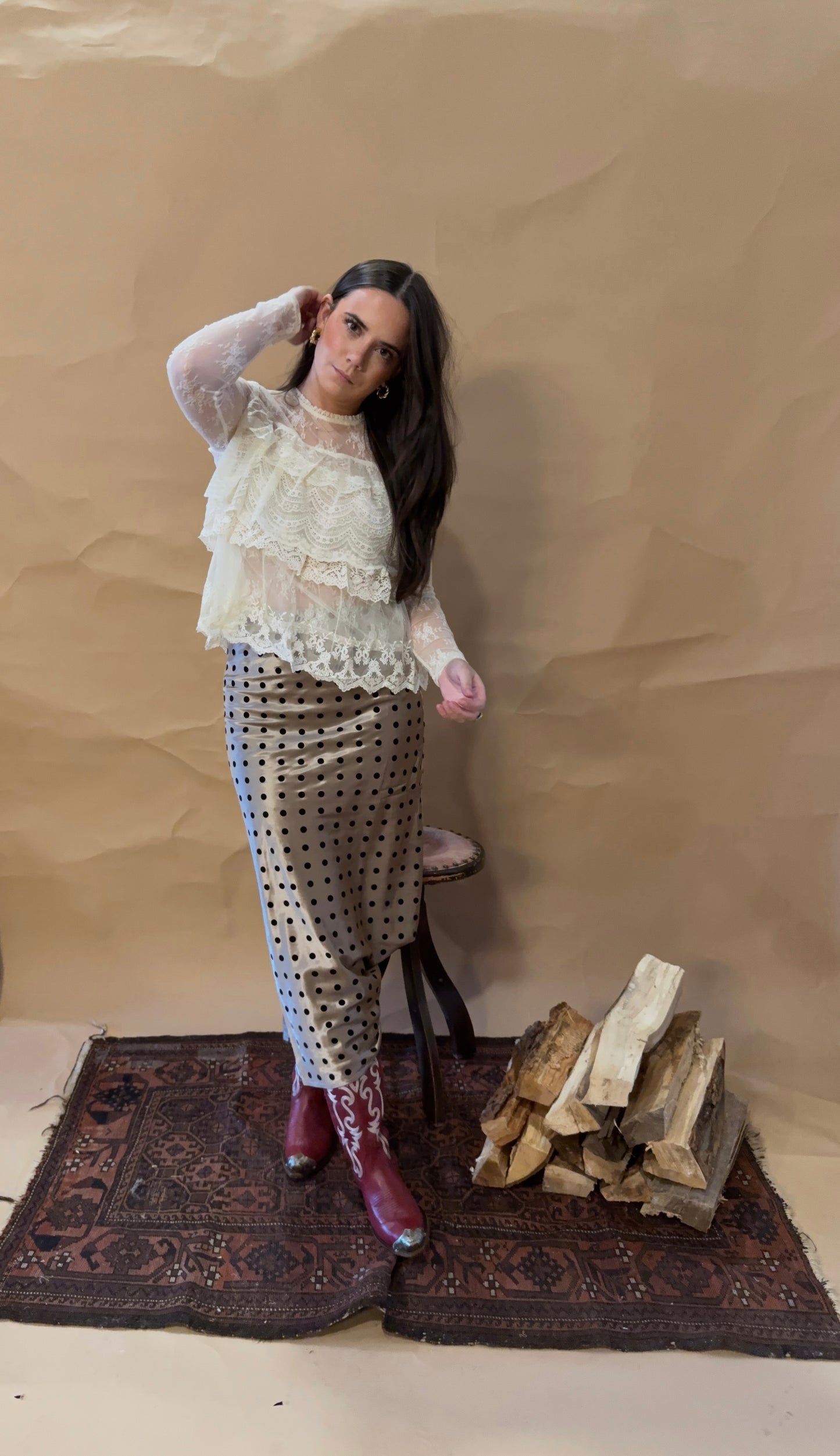 Lillian Lace Ruffle Blouse