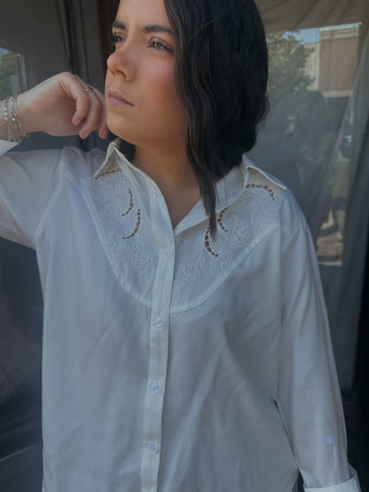 Yoke Button Up Blouse