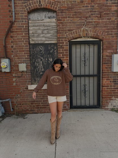 Girls Rodeo Club Cable Knit Sweater