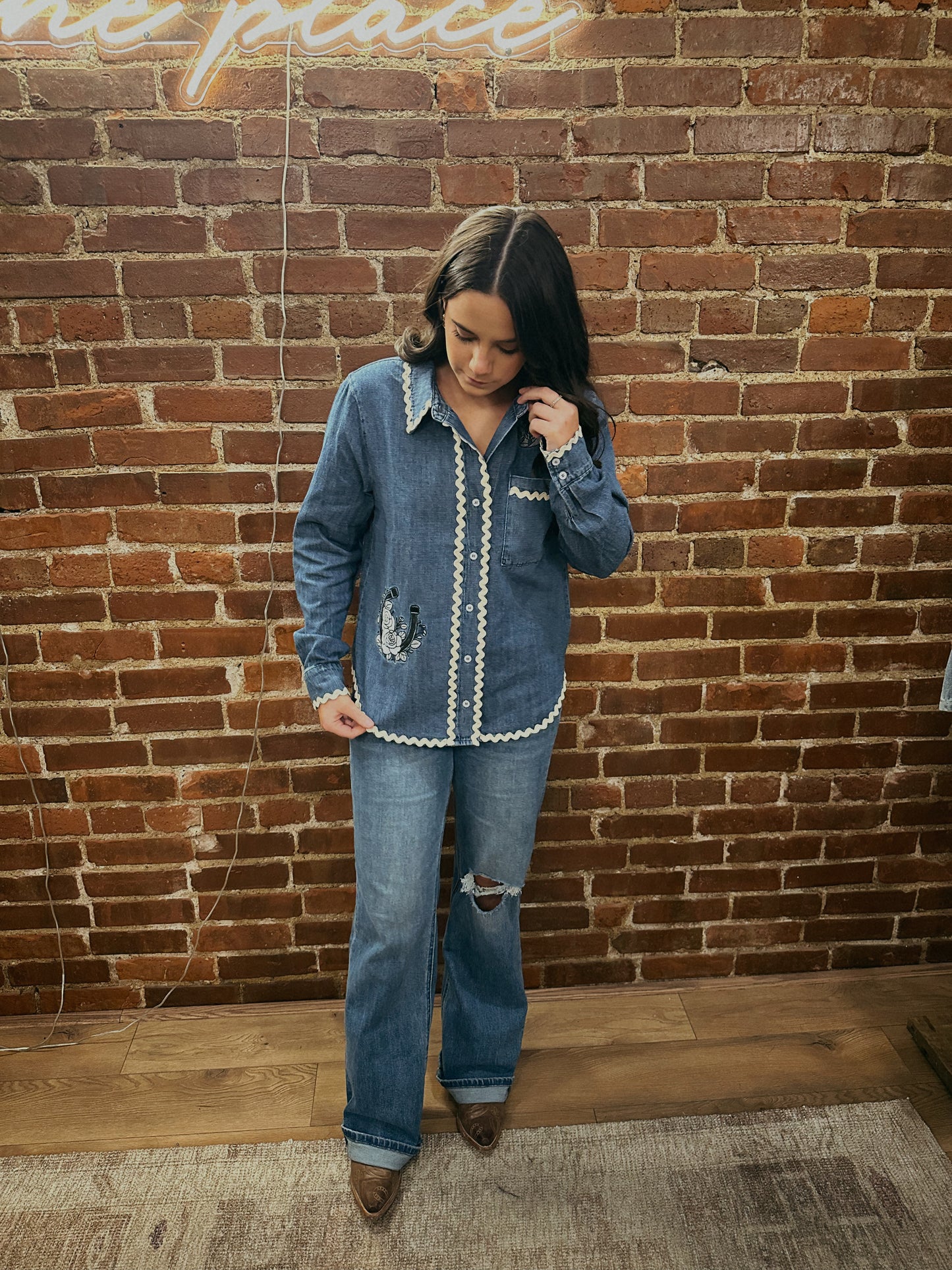 Wild Luck Denim Top