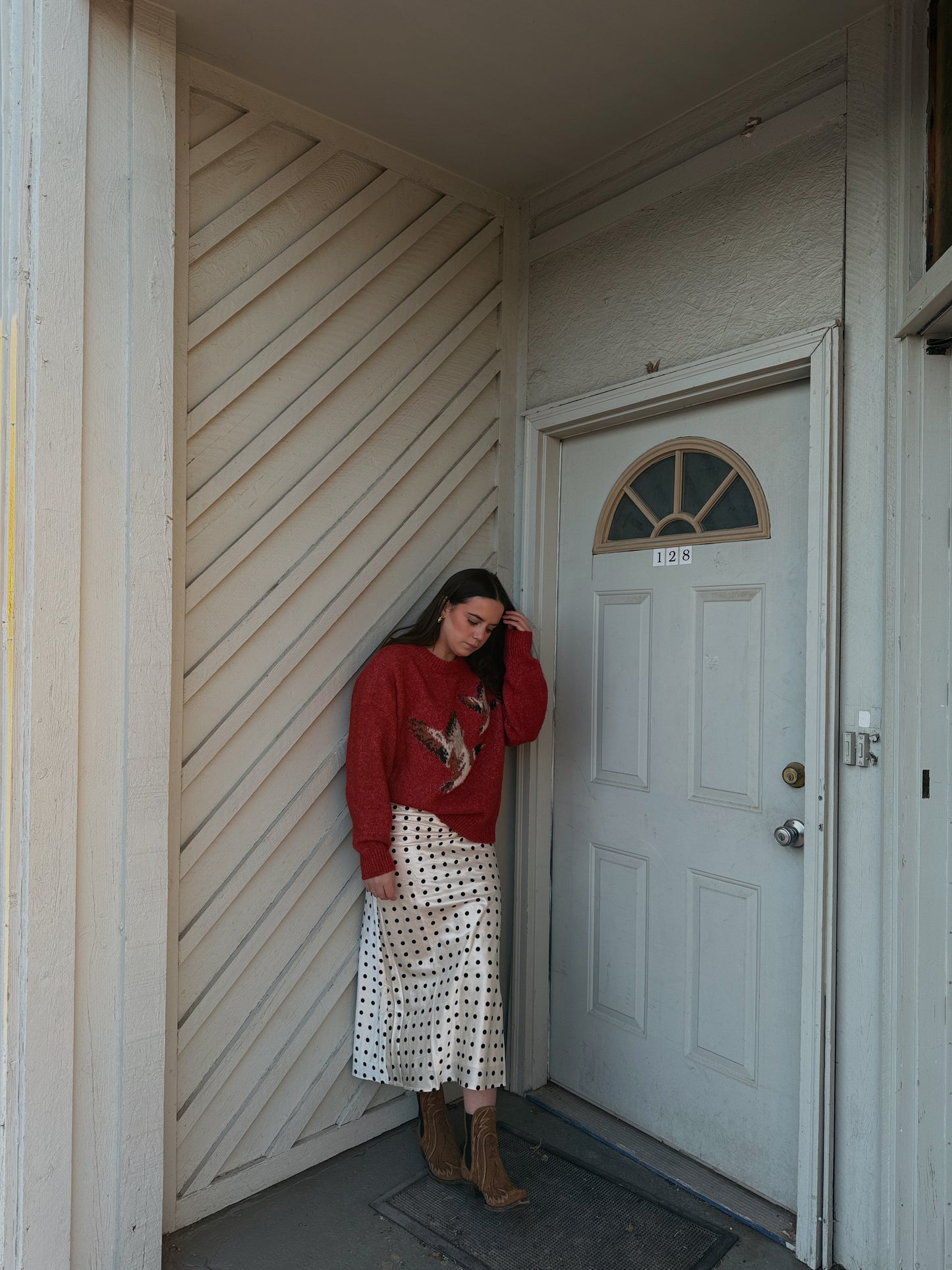 Polka Dot Nights Midi Skirt