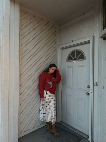 Polka Dot Nights Midi Skirt