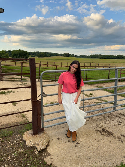 Eyelet Tiered Maxi Skirt