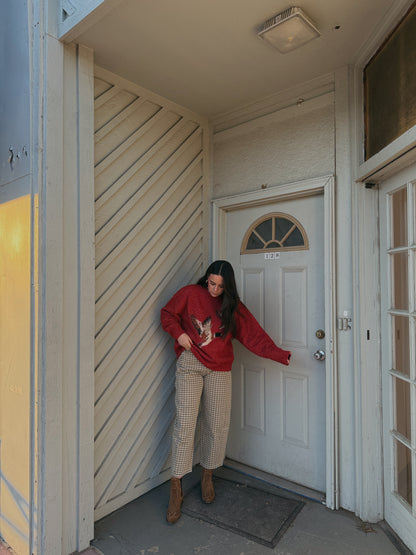Gingham Barrel Jeans