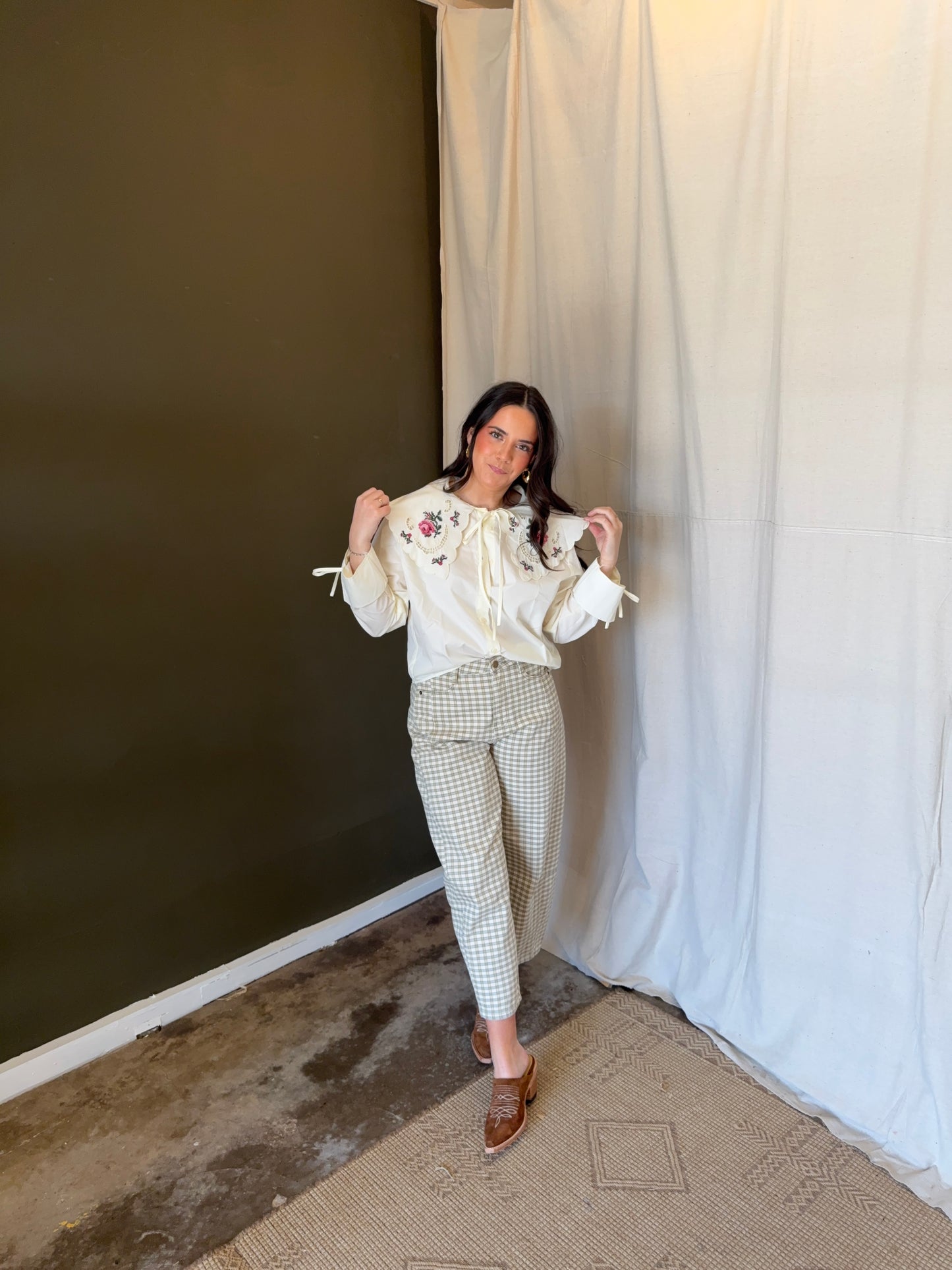 Cross Stitch Collard Top