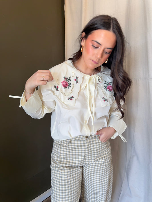 Cross Stitch Collard Top