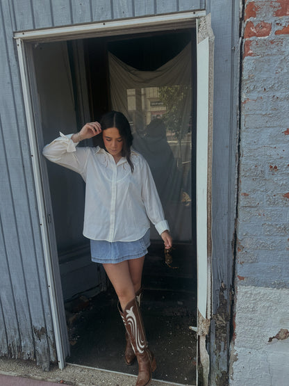 Yoke Button Up Blouse