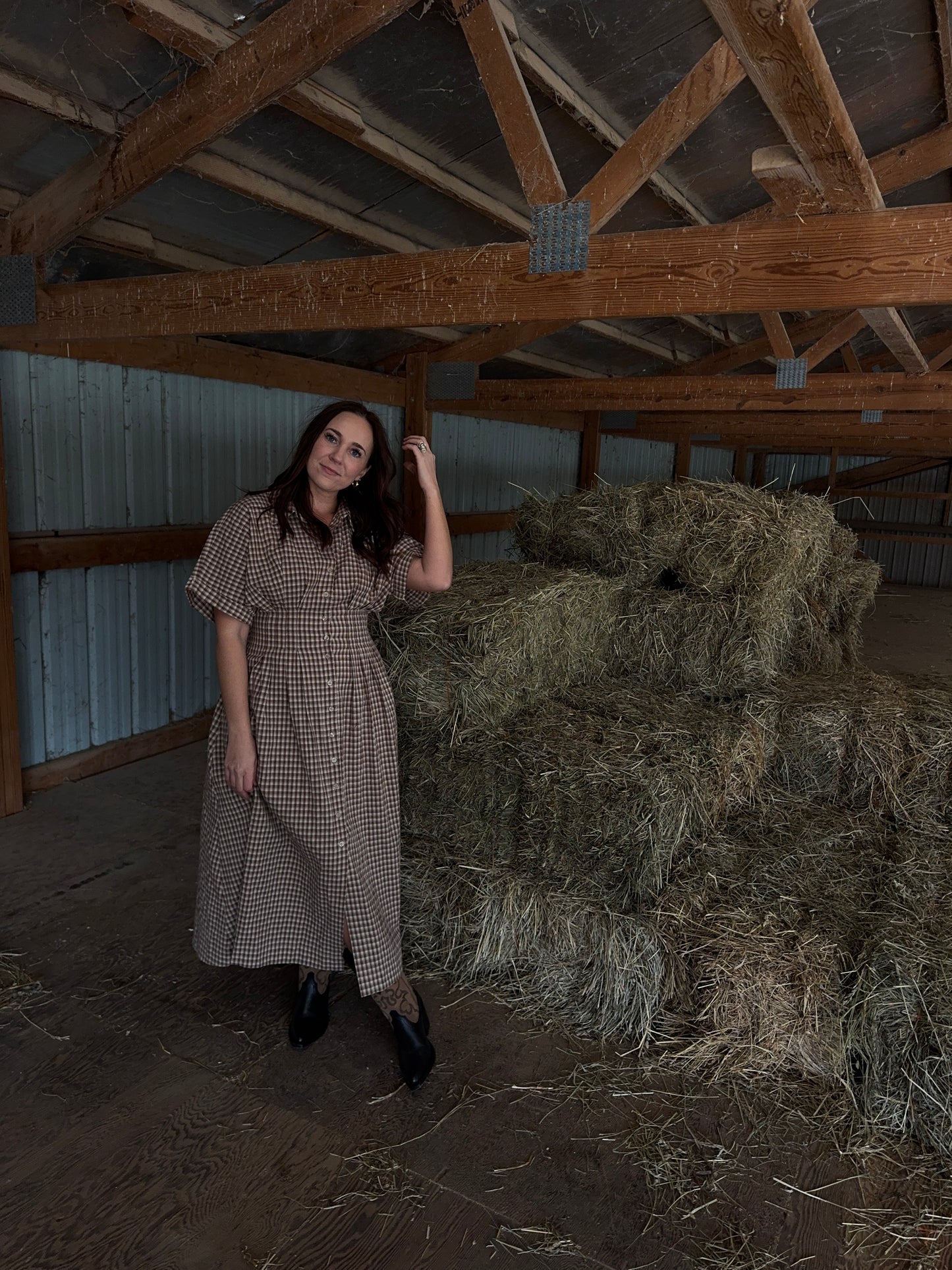 Conway Plaid Midi Dress