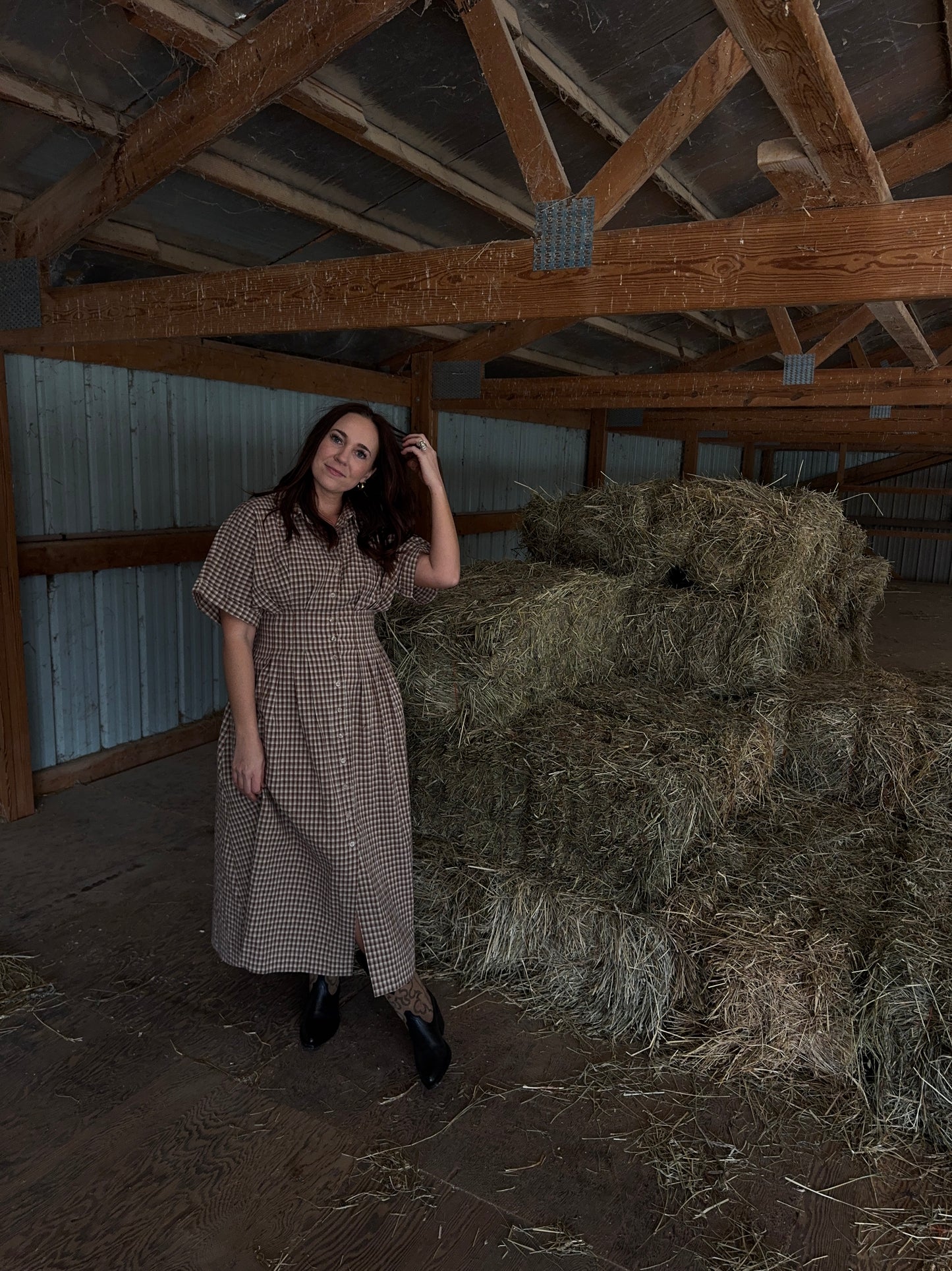 Conway Plaid Midi Dress