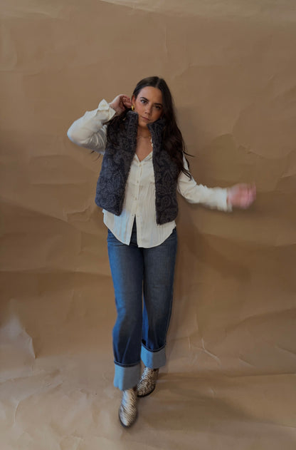 Paisley Sherpa Vest