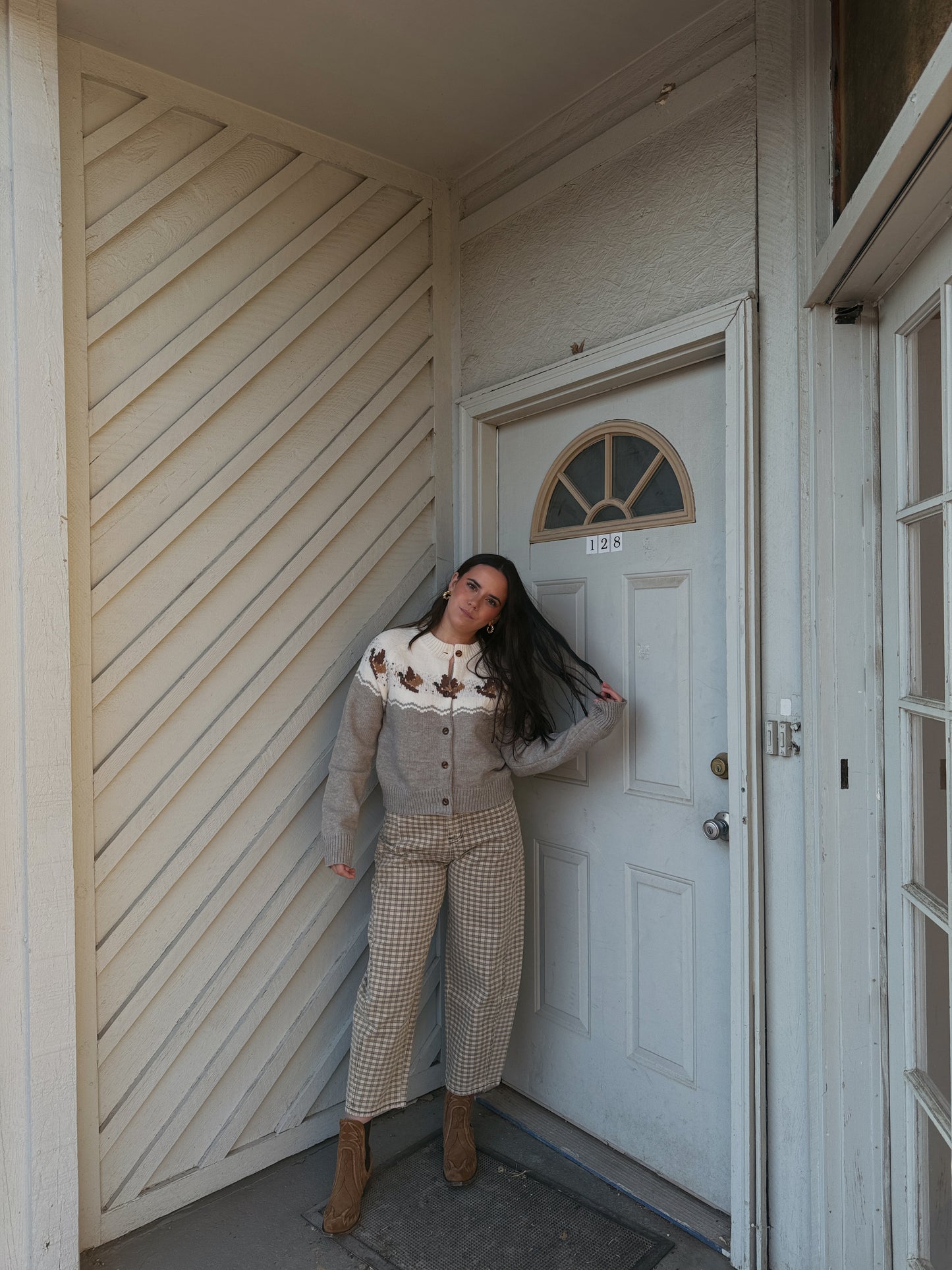 Gingham Barrel Jeans