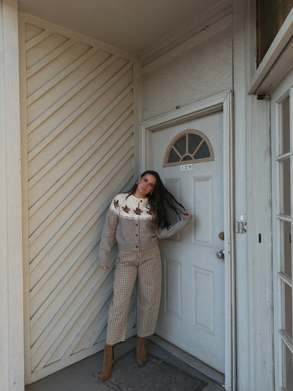 Gingham Barrel Jeans