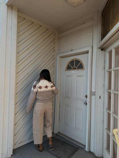 Gingham Barrel Jeans