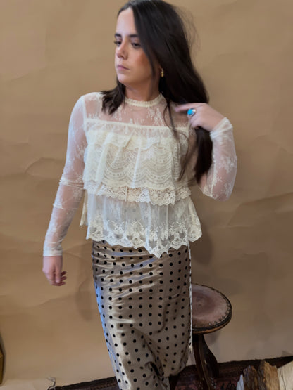 Lillian Lace Ruffle Blouse