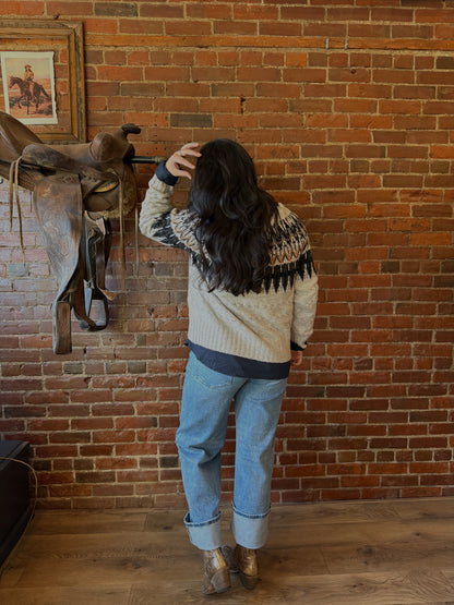 Cable Knit Fair Isle Sweater
