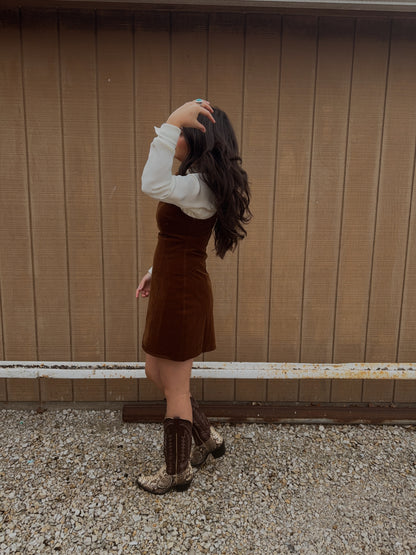 Carmine Velvet Dress