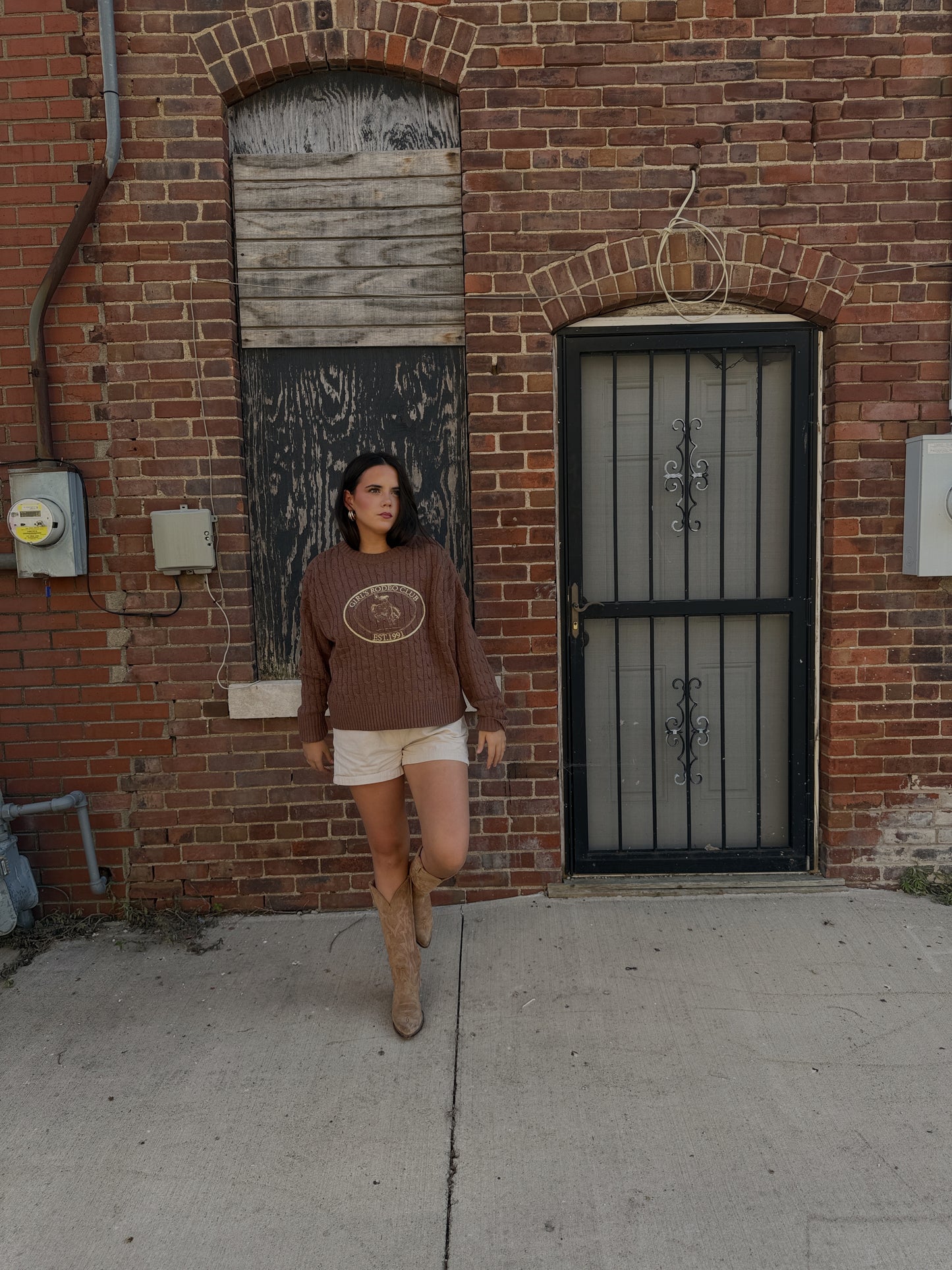 Girls Rodeo Club Cable Knit Sweater