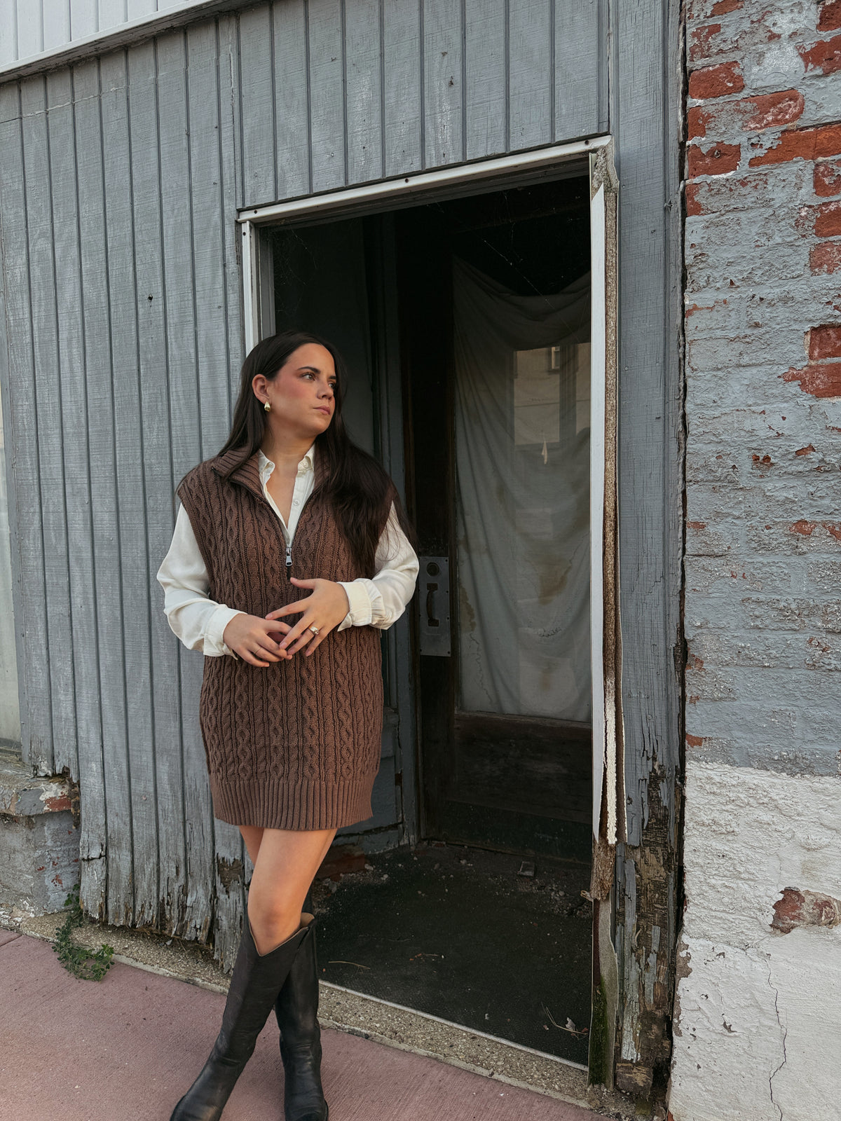 Harper Cable Knit Sweater Dress