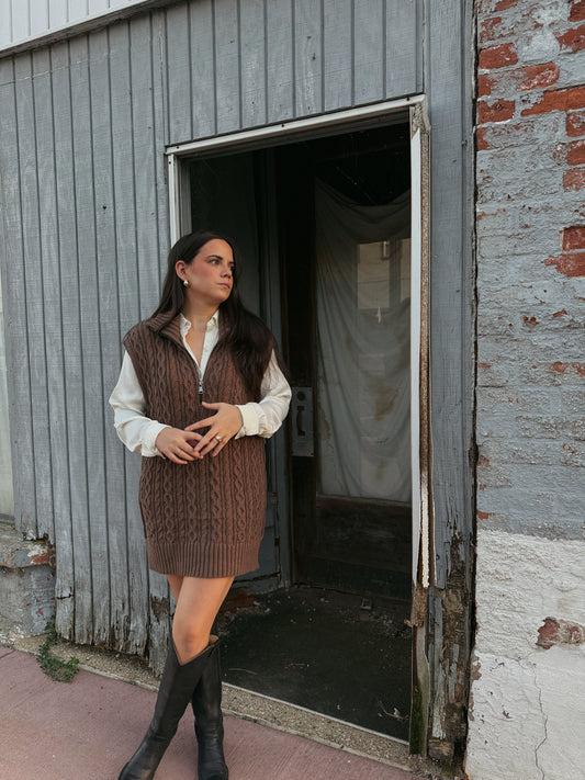 Harper Cable Knit Sweater Dress