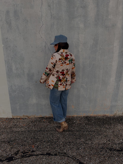 Wagon Wheel Printed Blazer