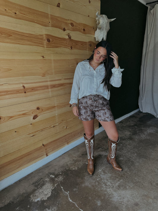 Yoke Button Up Blouse