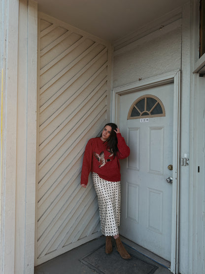 Polka Dot Nights Midi Skirt