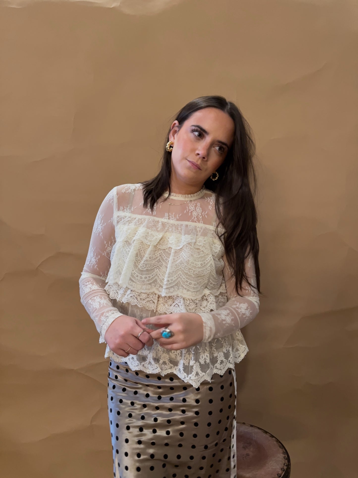 Lillian Lace Ruffle Blouse