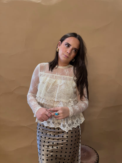 Lillian Lace Ruffle Blouse