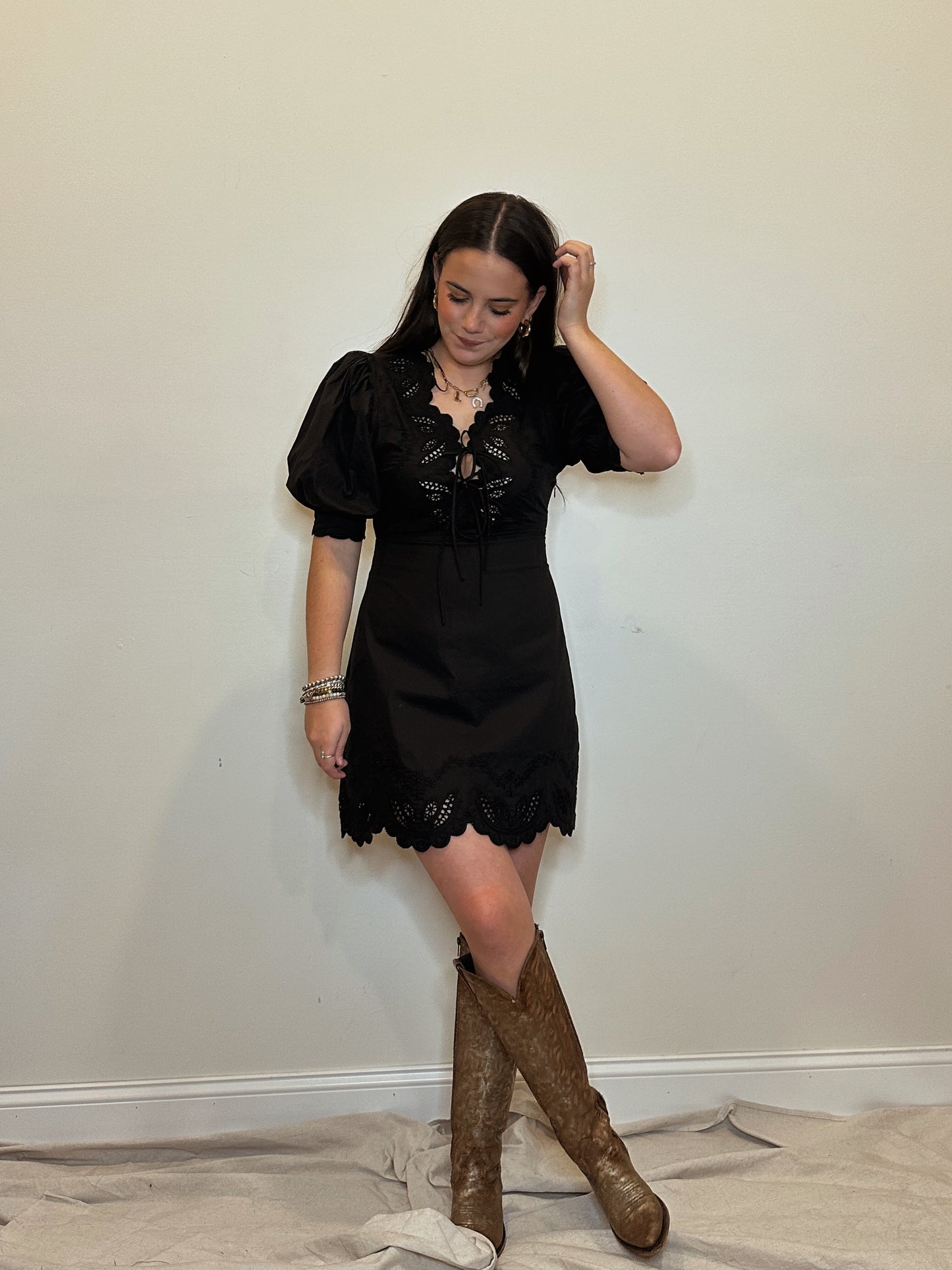 B’s Bubble Sleeve Mini Dress