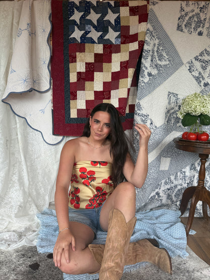 Tomato Satin Tube Top