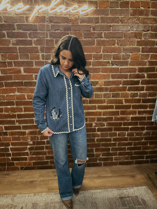 Wild Luck Denim Top