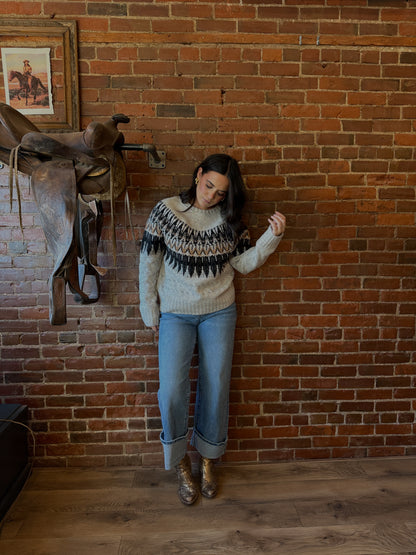 Cable Knit Fair Isle Sweater