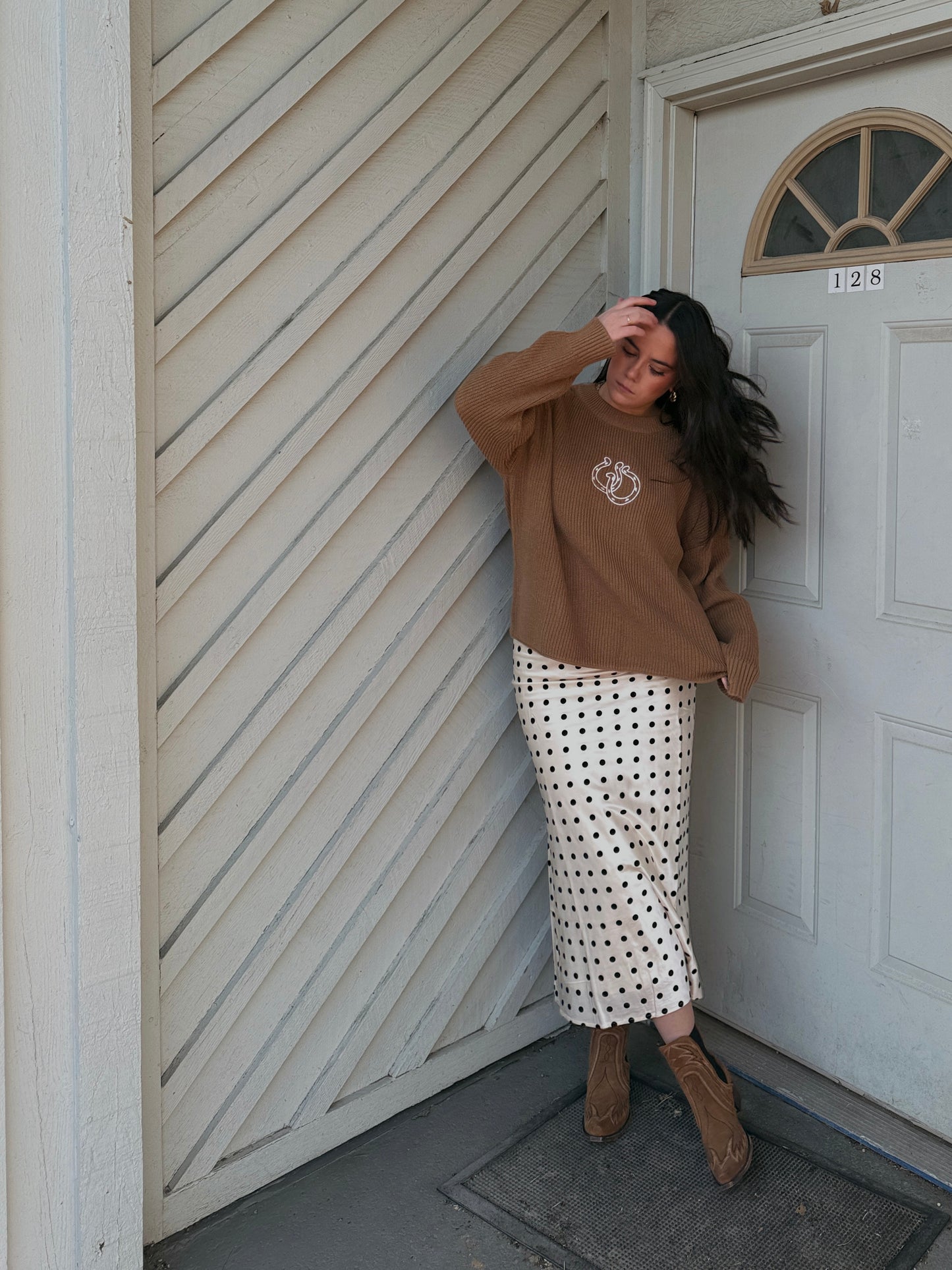 Polka Dot Nights Midi Skirt