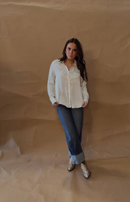 Annie Satin Button Up