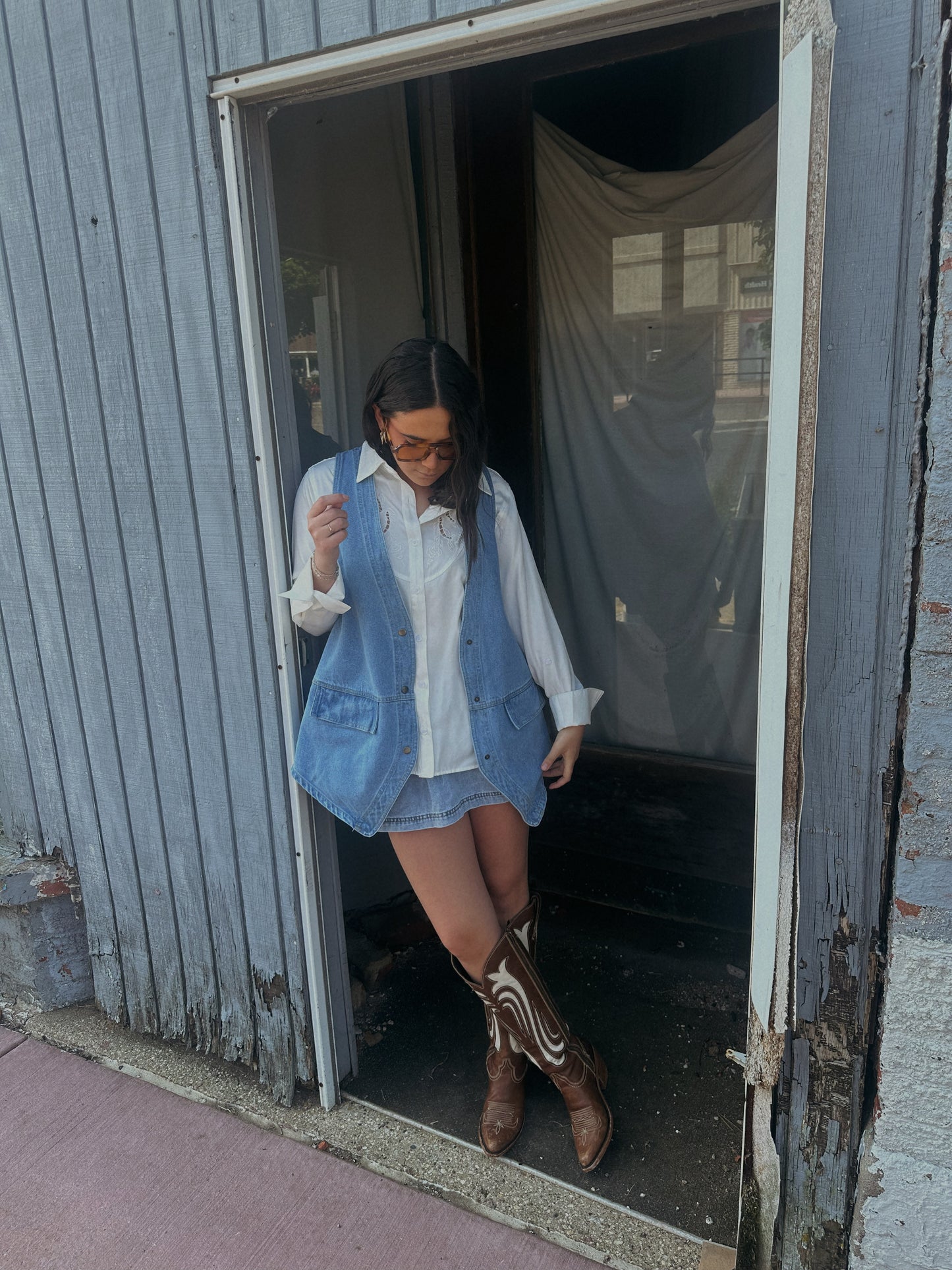 Denim Blues Longline Vest